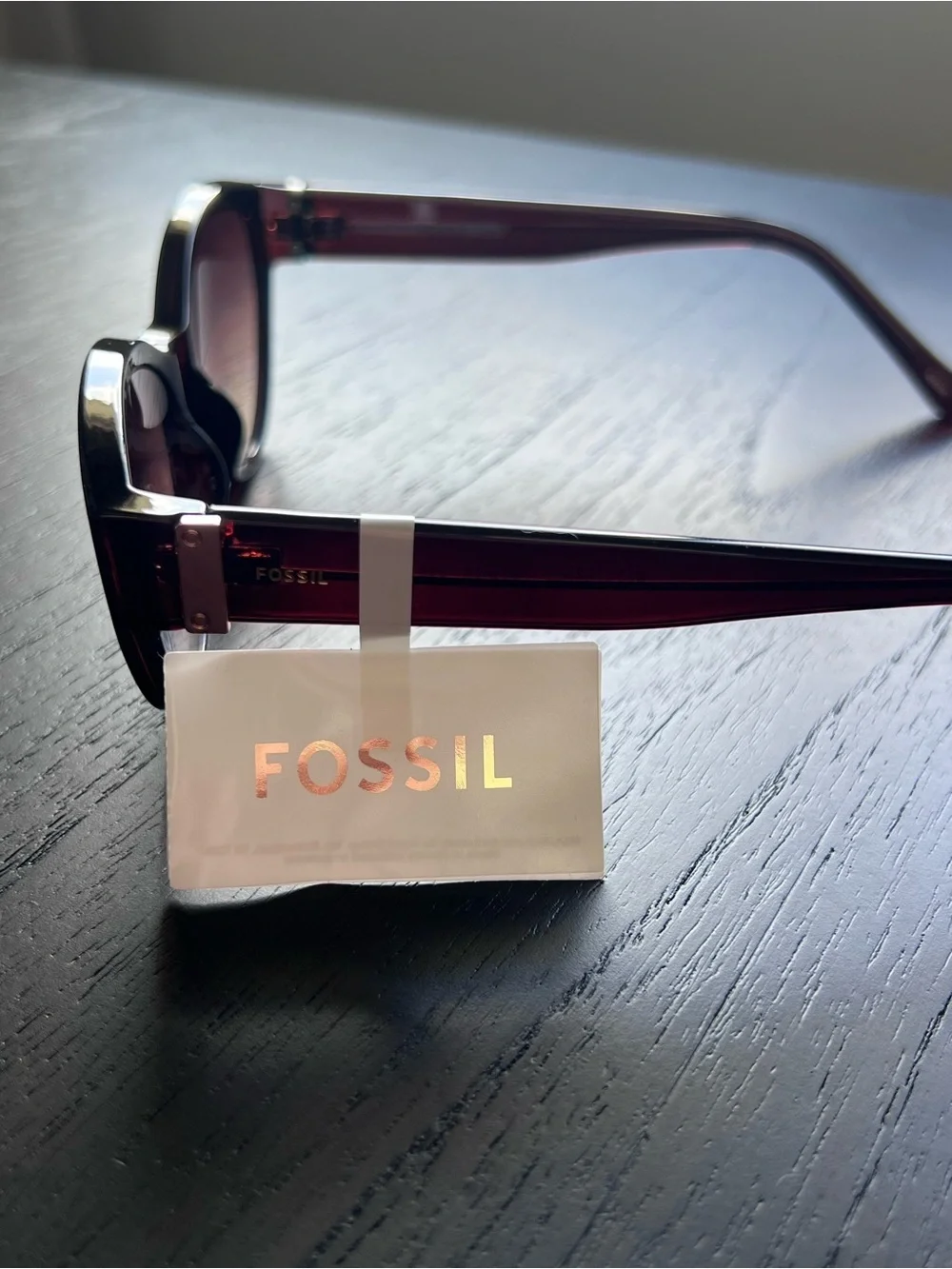 Fossil 54mm Women’s Cat Eye Sunglasses - Dark Brown with Gold